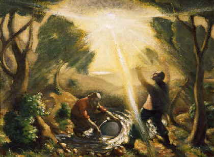 CYRIL MANN (British 1911-1980) Panning for Gold, Canada c.1929