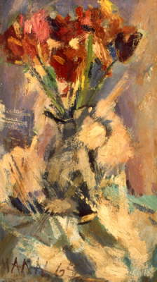 Tulips in a Pewter Jug, 1965